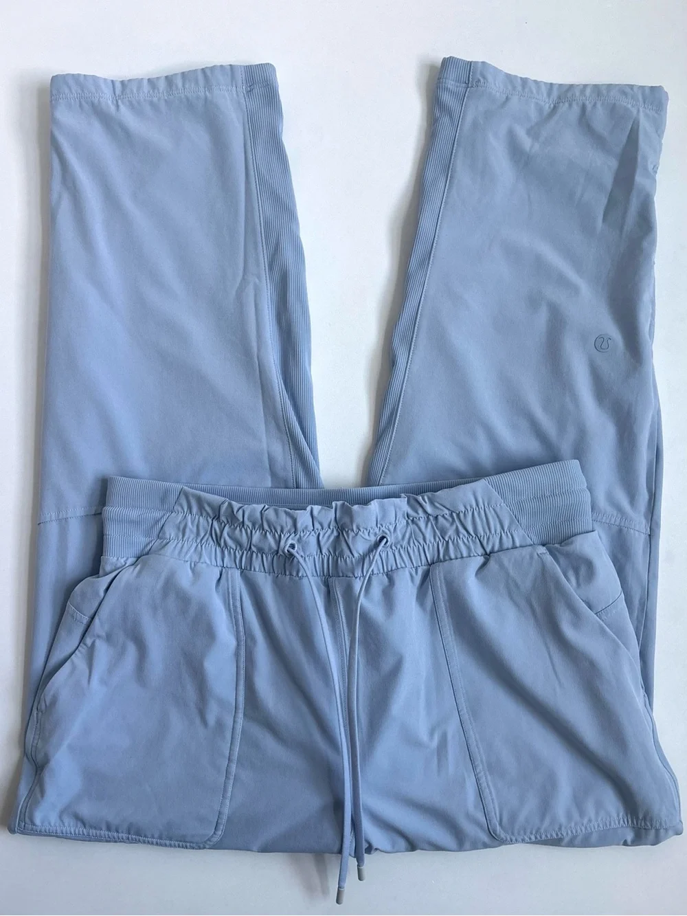 Lululemon Beyond The Studio Crop Pants Blue Linen Size 8